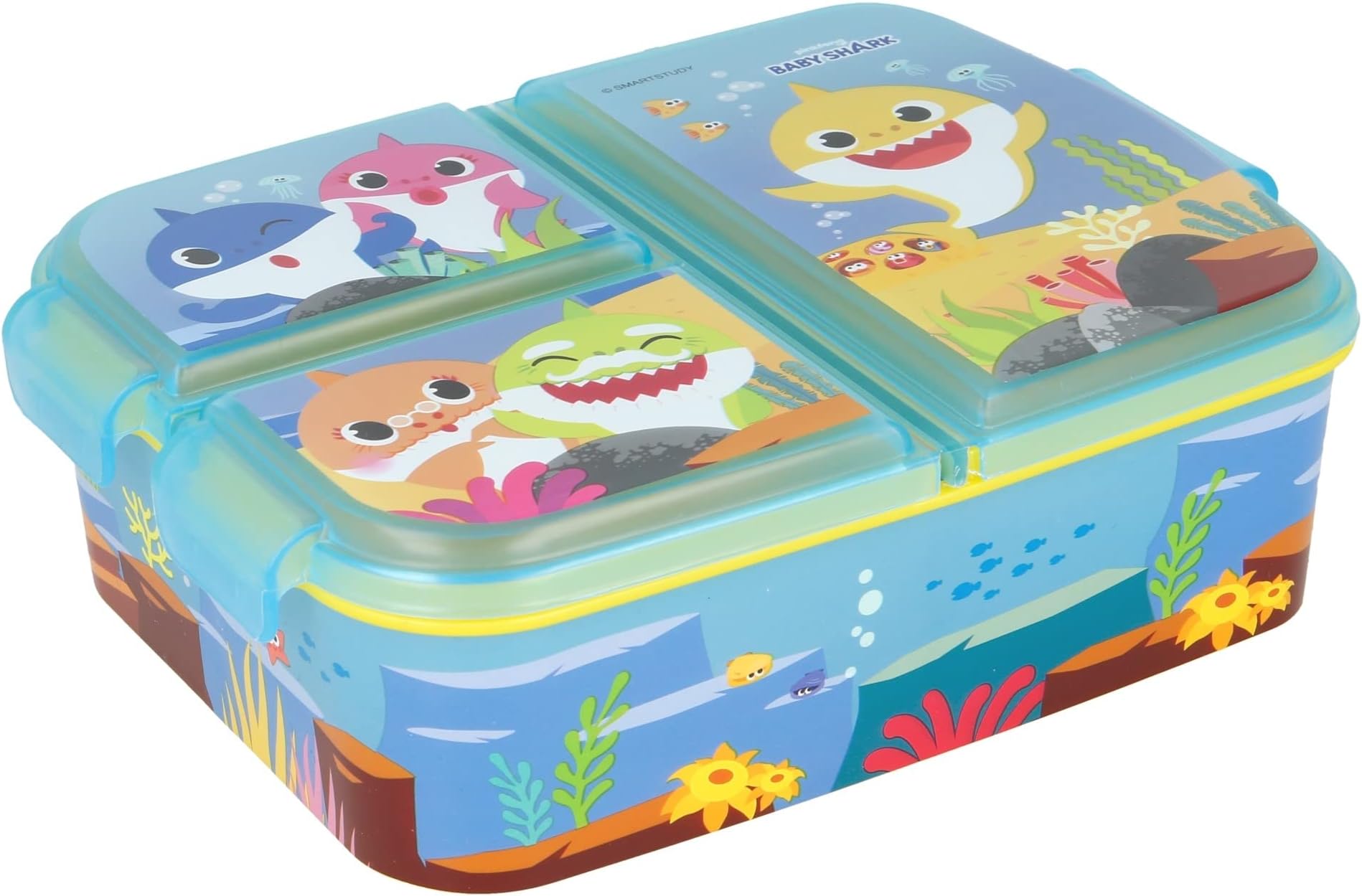 Stor 13520 Multi Compartment Sandwich Box Baby Shark SANDWICHERA Multiple, Plastic, Multicoloured