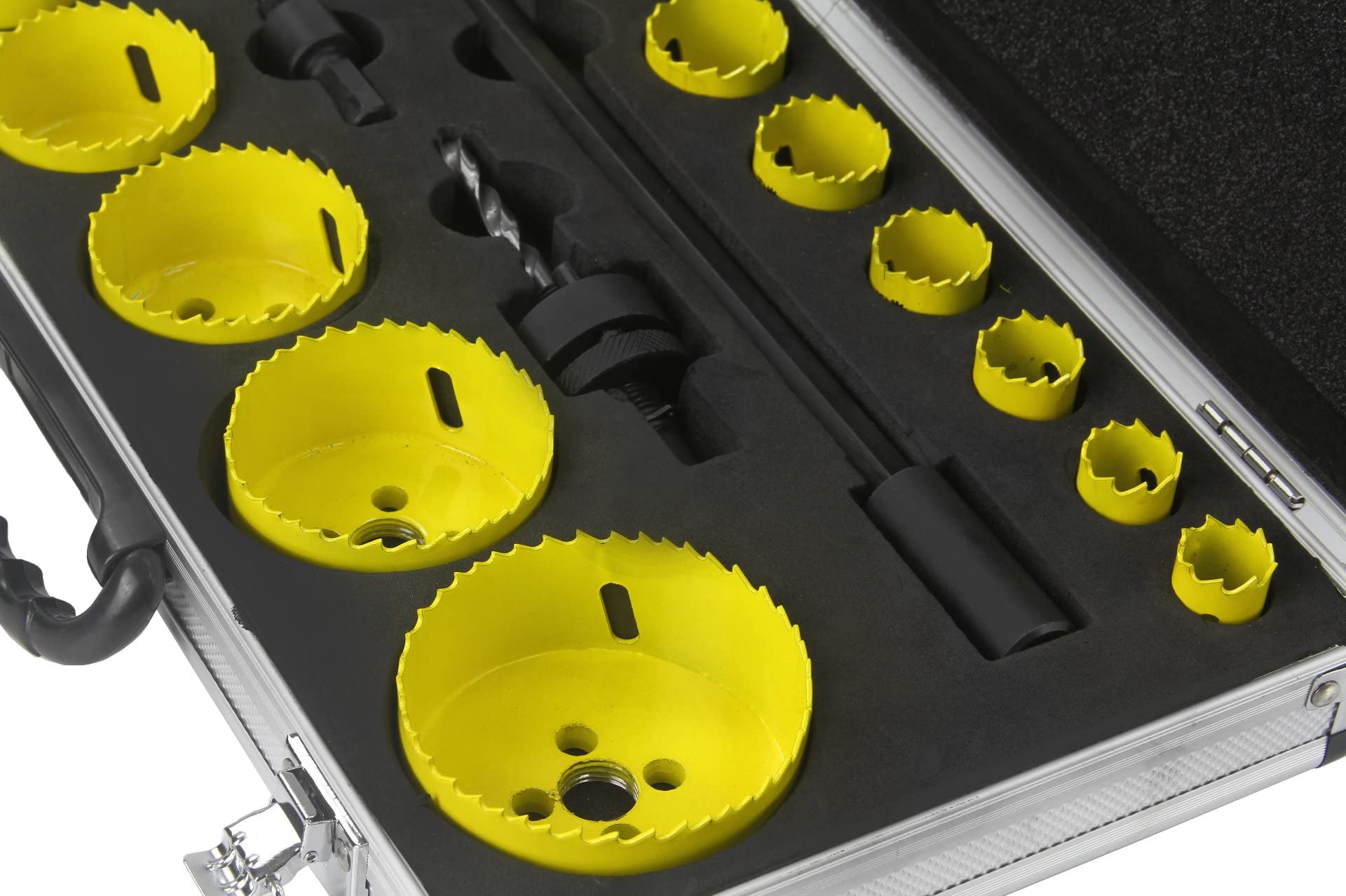 Kit set seghe a tazza 17 pezzi 19-76mm frese per metallo acciaio legno con punte