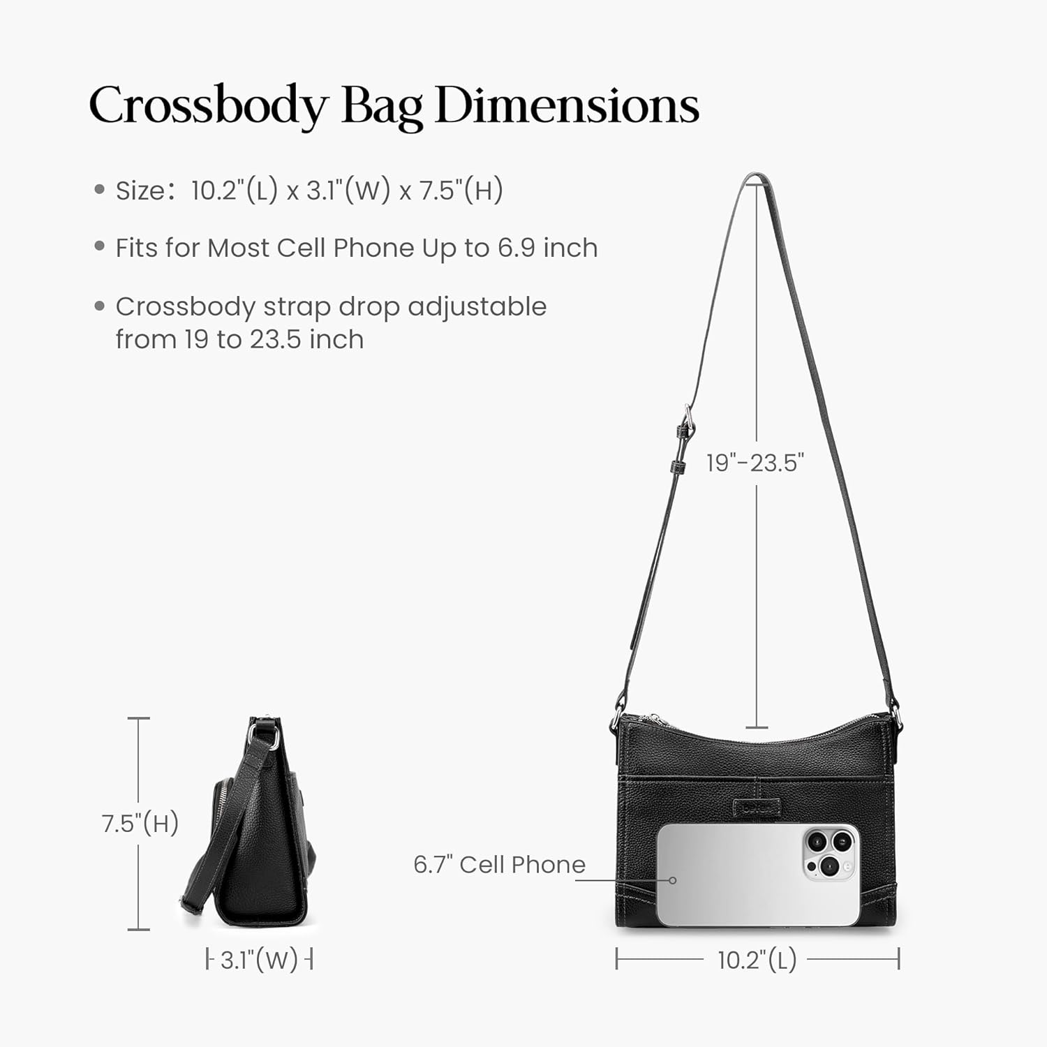 befen Genuine Leather Crossbody Bags for Women, Womens Small Purse with Built in RFID Blocking Wallet Anti-Theft Handbags - Image 5