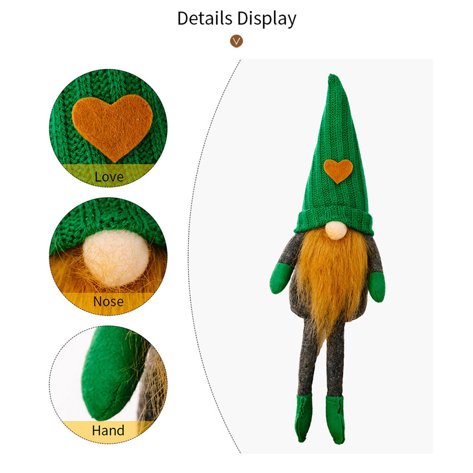Decorazione natalizia verde lavorata a maglia, cappello nano, vassoio decorativo per feste di Natale, cucina, sala da pranzo