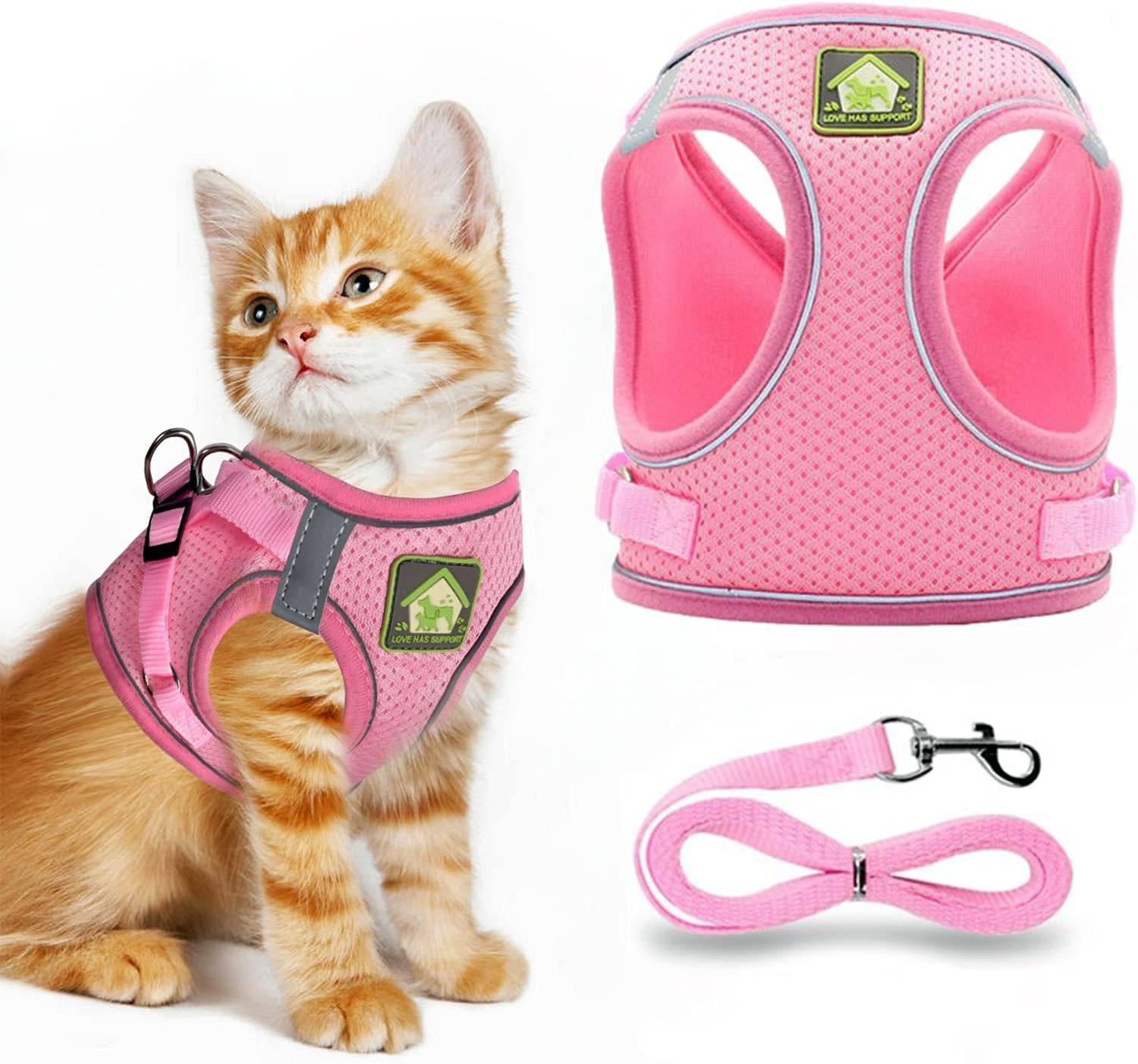 Cat Kitten Harness and Lead Set for Walking Escape Proof With Leash