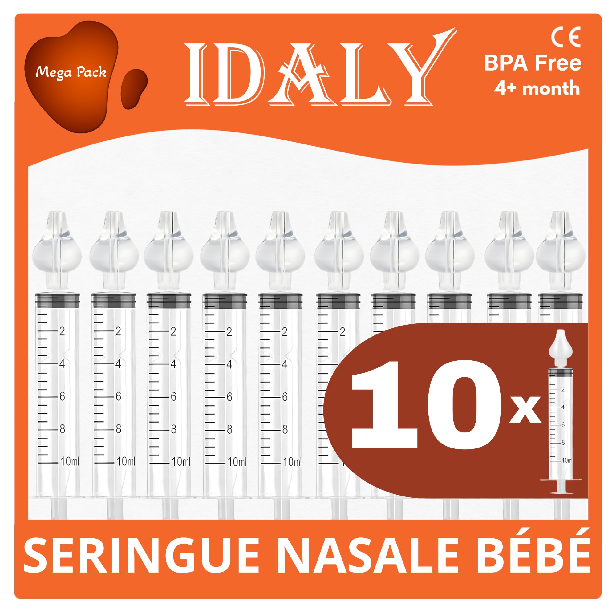 MEGA PACK 10 Seringue Nasale Bebe - Mouche Bebe - Remplace Les Pipette Nez Bébé - Avec Embout Seringue Nasale Bebe En Silicone Souple - Irrigateur Réutilisable. Liste De Naissance Bébé Recherche.