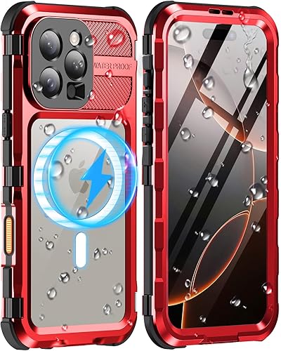 Miniatura 115 de WIFORT Funda impermeable para iPhone 14 Pro - Funda protectora de cuerpo completo de metal resistente, protector de pantalla integrado, IP68 a