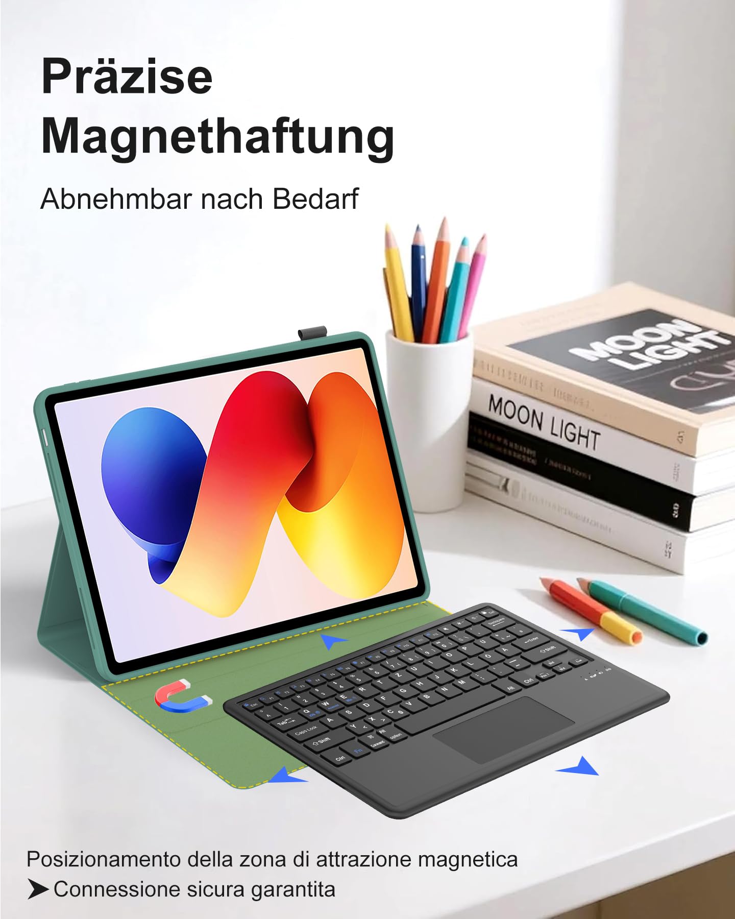 Für Redmi Pad 2 Pro 12.1" Tastaturhülle mit Touchpad QWERTZ