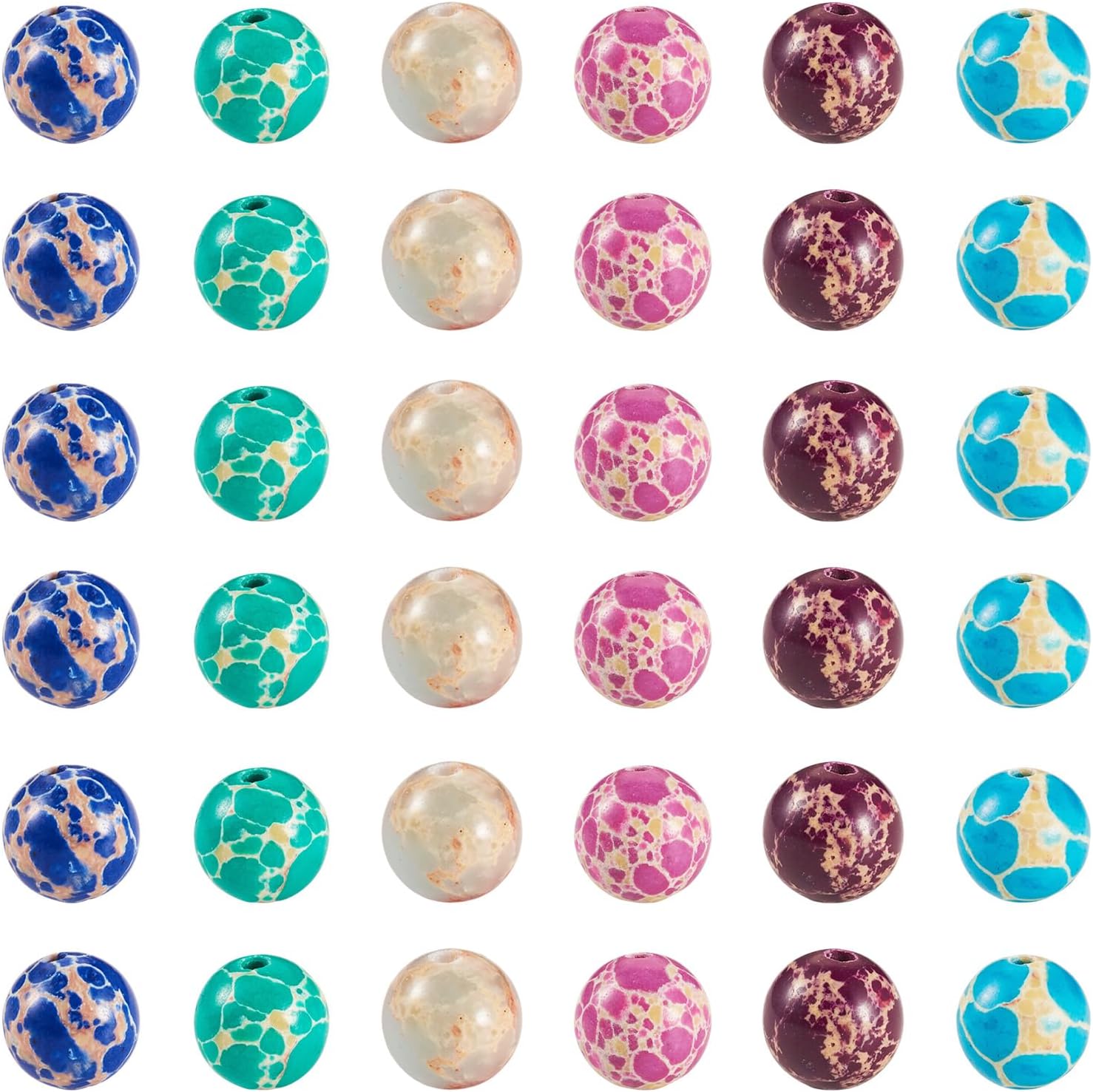 KISSITTY 150pcs 8mm Round Gemstone Beads Imperial Jasper Dyed Stone Crystal Loose Spacer Beads 6 Colors for DIY Jewelry Bracelets Necklaces Earrings Craft Making - Image 7