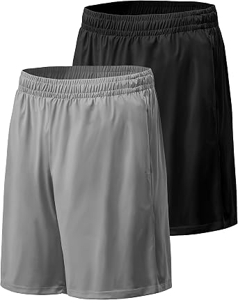 DRSKIN Mens 3, 2 or 1 Pack Athletic Shorts 10" Sports Workout Running Basketball Active Lightweight Quick Dry Breathable