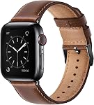 Bestig Compatible avec Apple Watch Band 49mm 46mm 45mm 44mm 42mm(Series 3 2 1) Bracelets en cuir d'Apple Watch iWatch Bracelet Ultra Series 11 10 9 8 7 6 5 4 SE Femmes Homme-Rouge/Noir