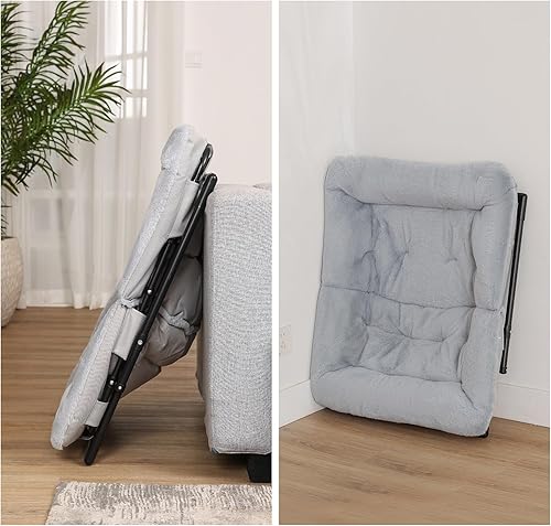 Miniatura 8 de Cómoda silla platillo para adultos, silla de dormitorio de piel sintética suave con otomana, sillas de dormitorio decorativas, sillas de lectura