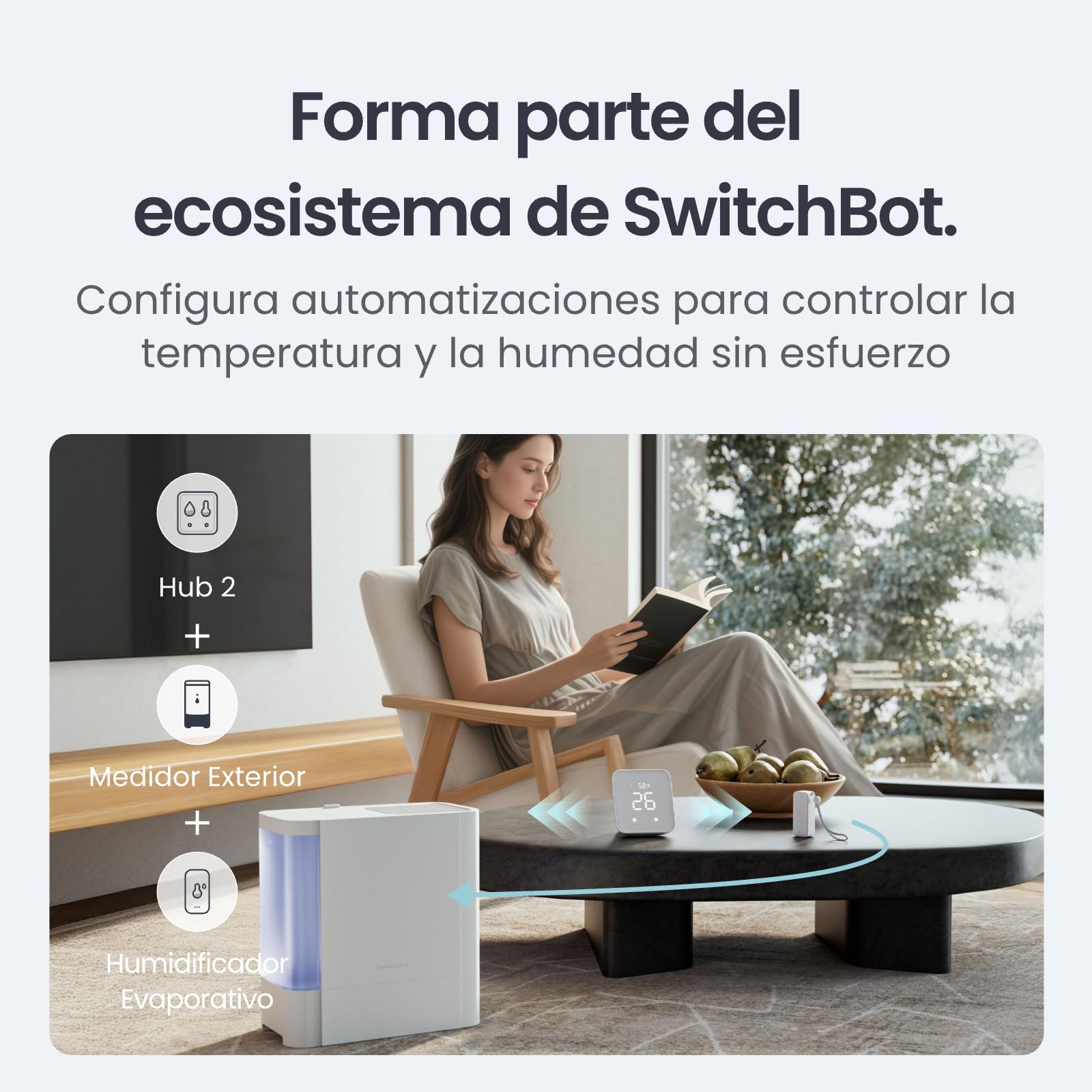 SwitchBot Termómetro higrómetro mate para interior y exterior, 4 unidades, con Hub2, IP65, resistente al agua, temperatura y sensor de humedad, compatible con Apple Home, Alexa, GoogleHome, IFTTT