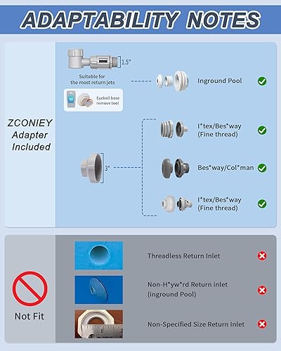 Miniatura 39 de Spray de fuente de cascada para piscina, 2 cabezales de fuente, rociador de agua, temperaturas frescas y cálidas del agua de la piscina, aireador