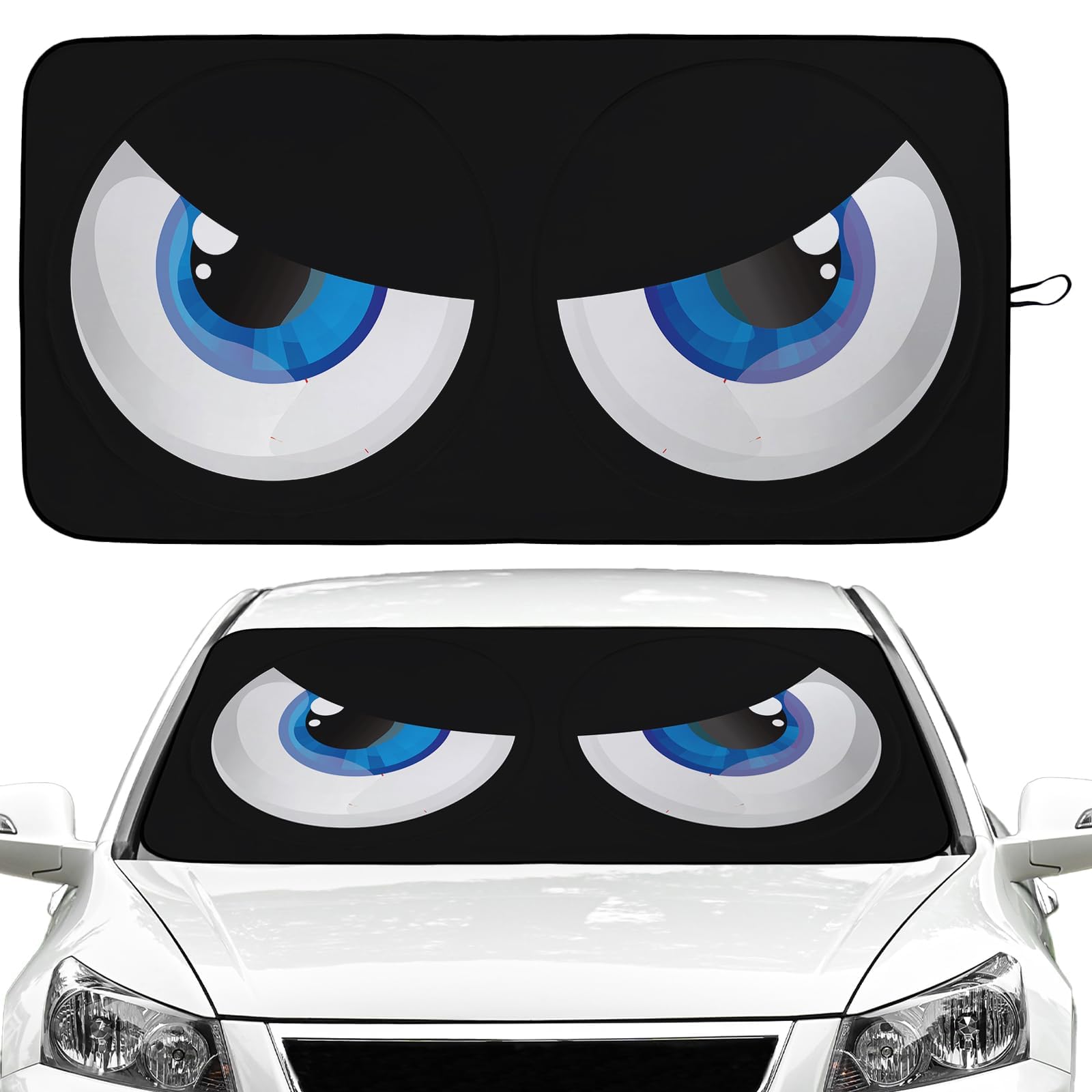 Blue Eyes Car Windshield Sun Shade Foldable Sunshade Front Window Cover Sun Visor Protector Accessories (59x27.5 inches)
