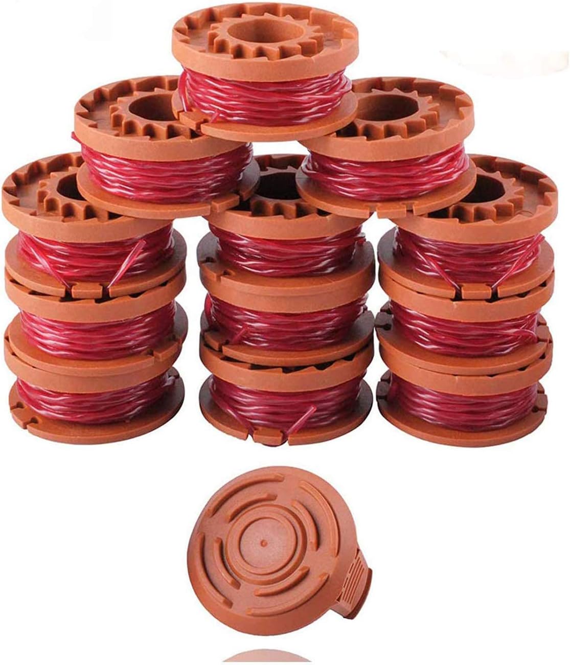 Moseem Rasentrimmer Spulen Set - 12 Ersatzspulen + 3 Deckel Für Worx 20V Trimmer