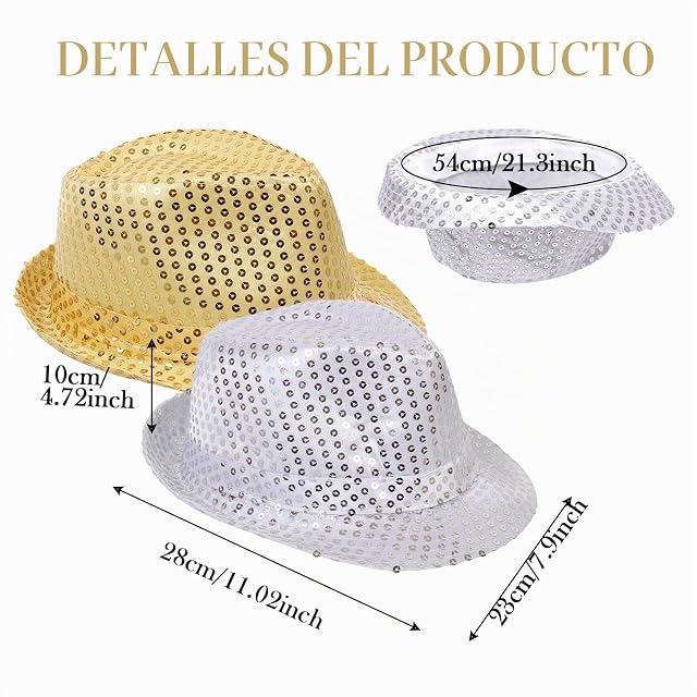 Foto 2 de 8 de FUIPVGI Sombrero de Lentejuelas para Discoteca