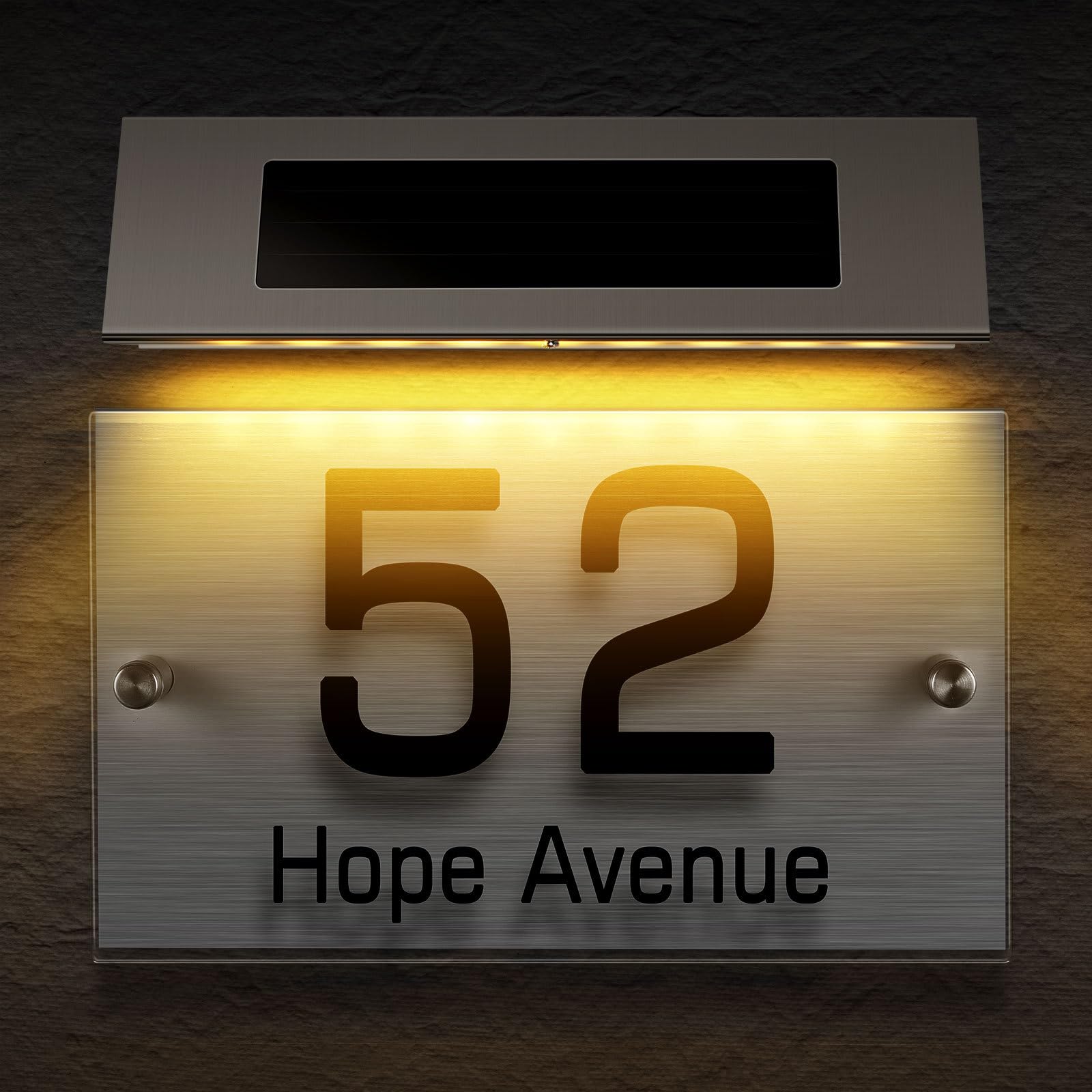 YARNOW Lampada Solare Numero Civico LED 18 Smd Bi-colore per Esterni, Luce da Parete Solare per Indirizzi, Segnaletica Stradale Visibile Notturna, Set per Giardino e Patio