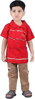 Kidzo T-Shirt for Baby Boys | Soft Breathable Fabric | Red | 3-4 Years | KIDS15006 Price In India