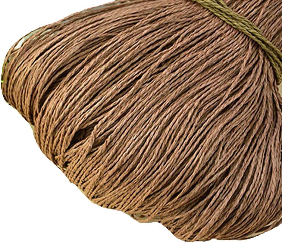 500g Hand Crocheting Raffia Straw Yarn Knitting Materials Deep Coffee Beach Bag Yarn