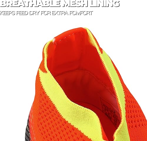 Miniatura 6 de LEOCI Botines de fútbol para niños y niñas, suela de goma para niños pequeños y grandes, zapatos duraderos de fútbol al aire libre