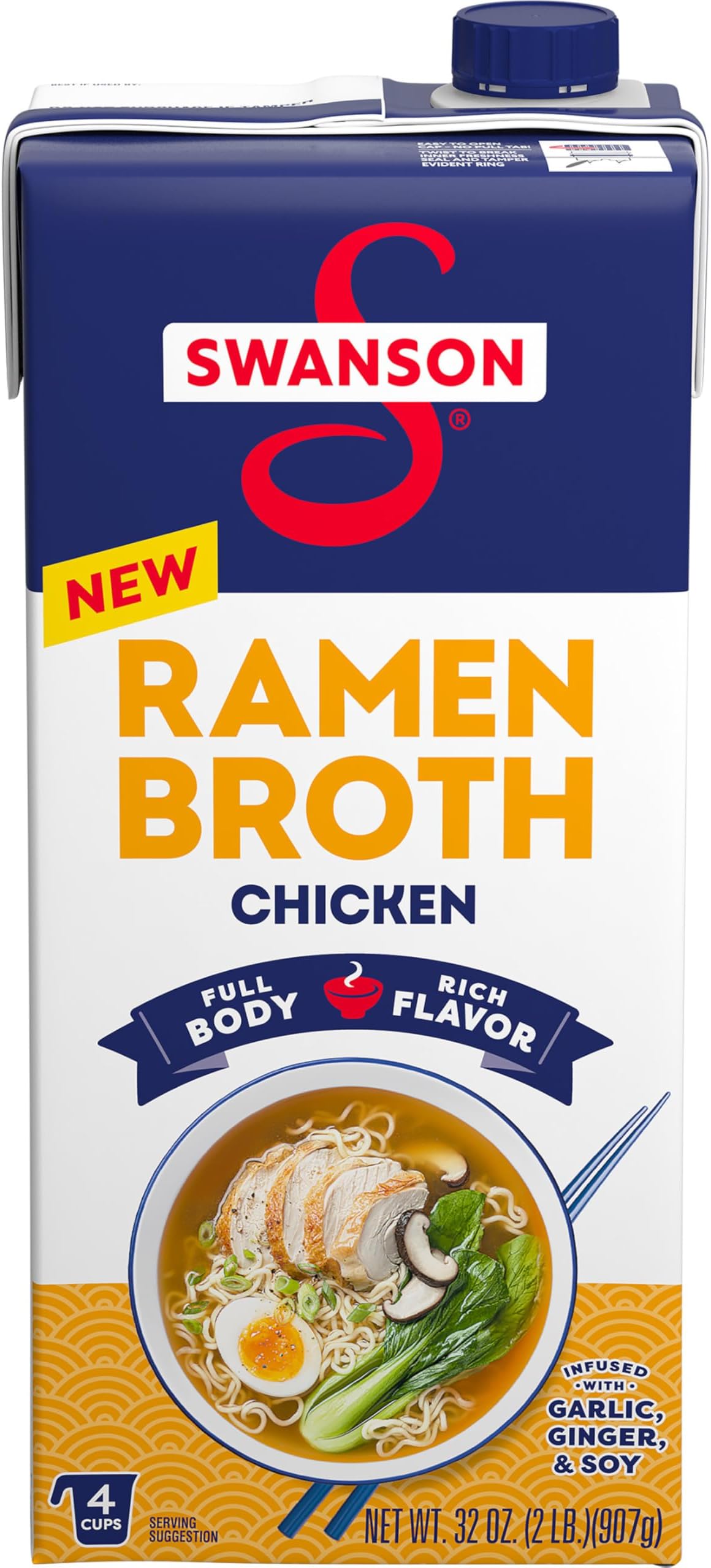 SWANSON S Ramen Chicken Broth, 32 Oz Carton