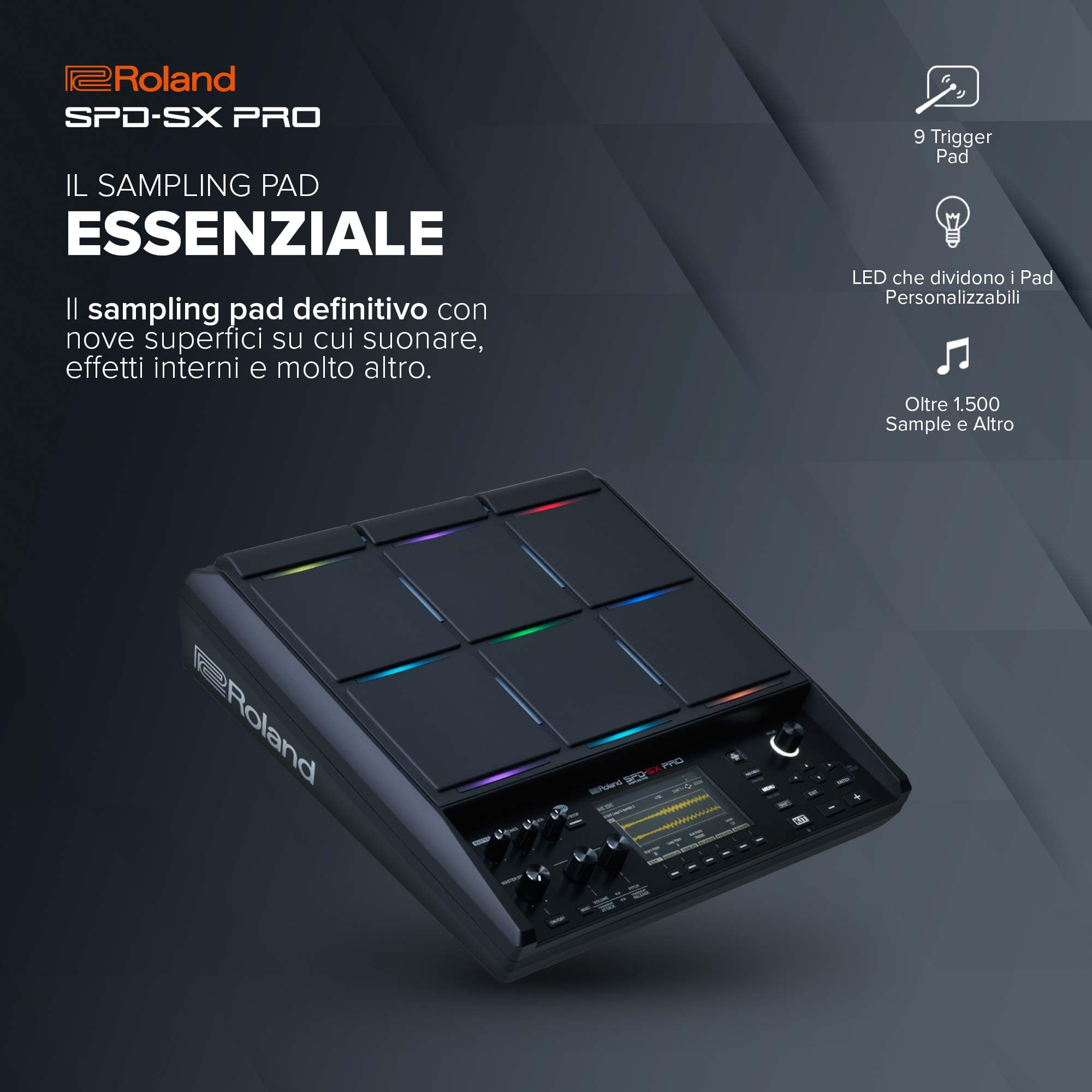 Roland SPD-SX PRO Sampling Pad 8 Ingressi 9 Trigger Esterni Display LED