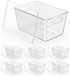 Clear Pantry Organizer Bins, Plastic Organizers & Storage Containers, Cabinet Organizer, Home Organization Must Haves for Kitchen, Laundry Room, Office, Closet & Freezer