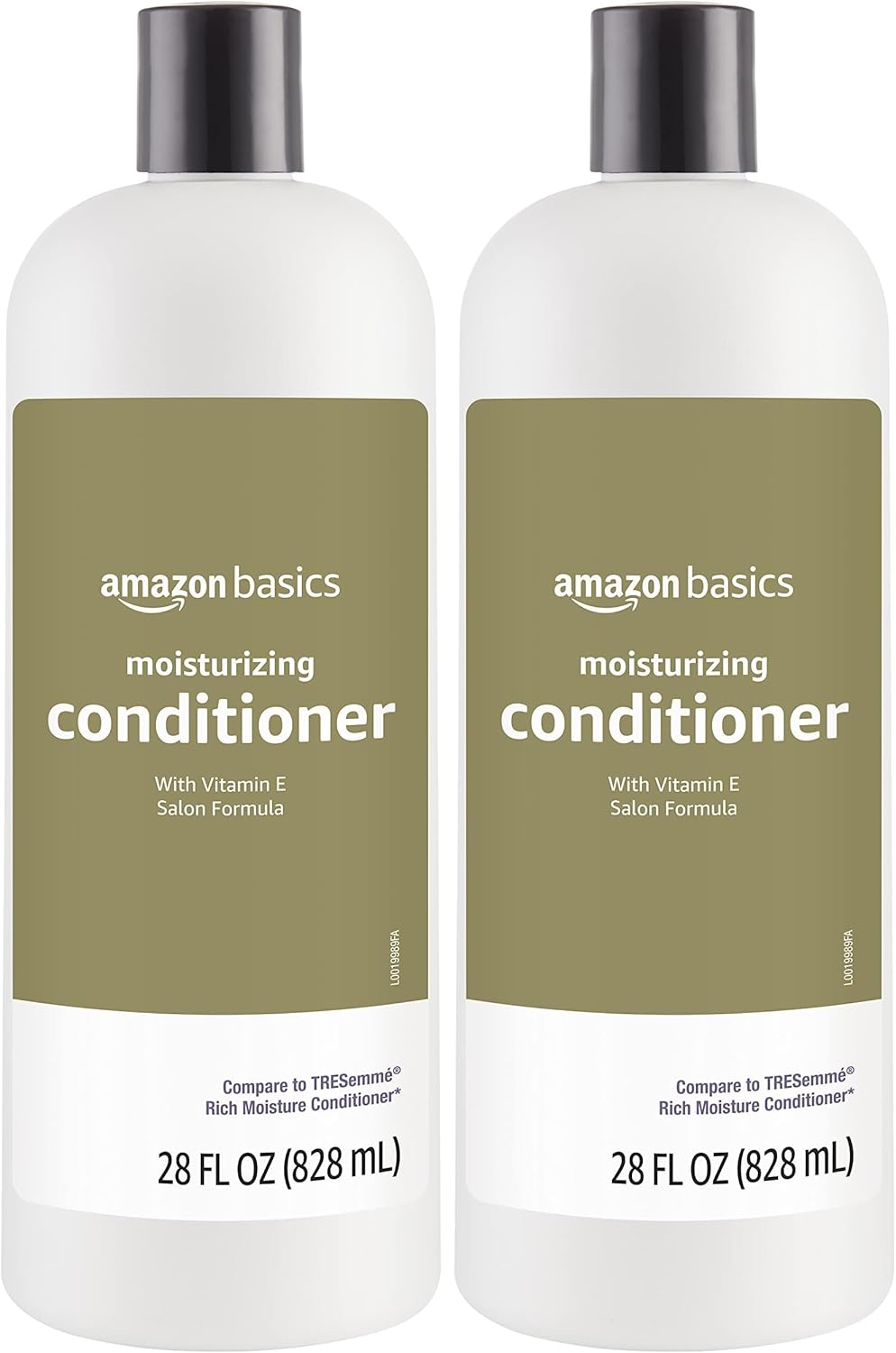 Amazon Basics Moisture Rich Conditioner for Dry and Damaged Hair, Nourishing, Softens, with Vitamin E, 28 Fl Oz (4-Pack)