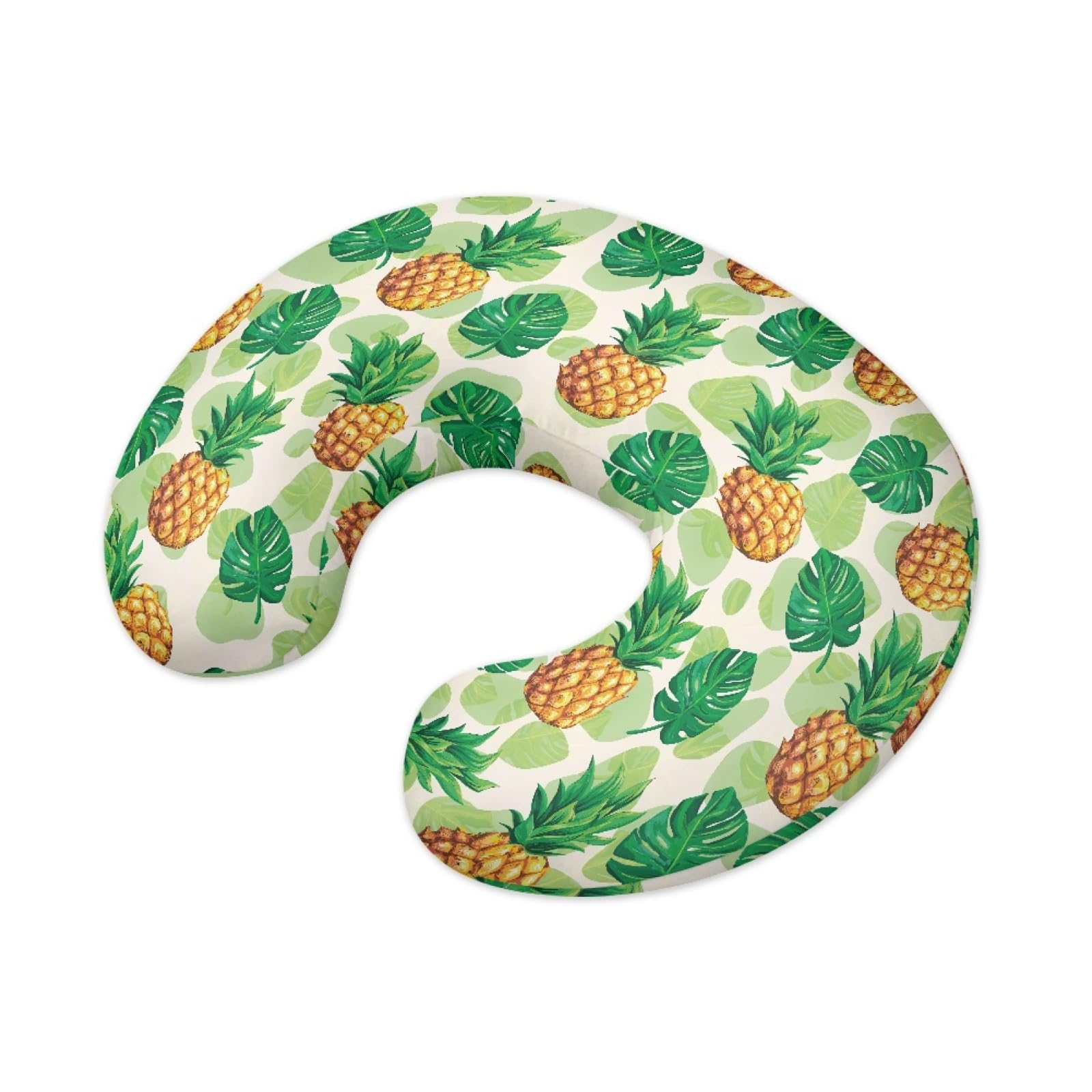 GOSTONG Tropical Pineapple Nursing Pillow Cover with Hidden Zipper Breathable Breastfeeding Pillow Slipcover Fits Nursing Pillow, Super Soft Pillowcase Protector for Babies