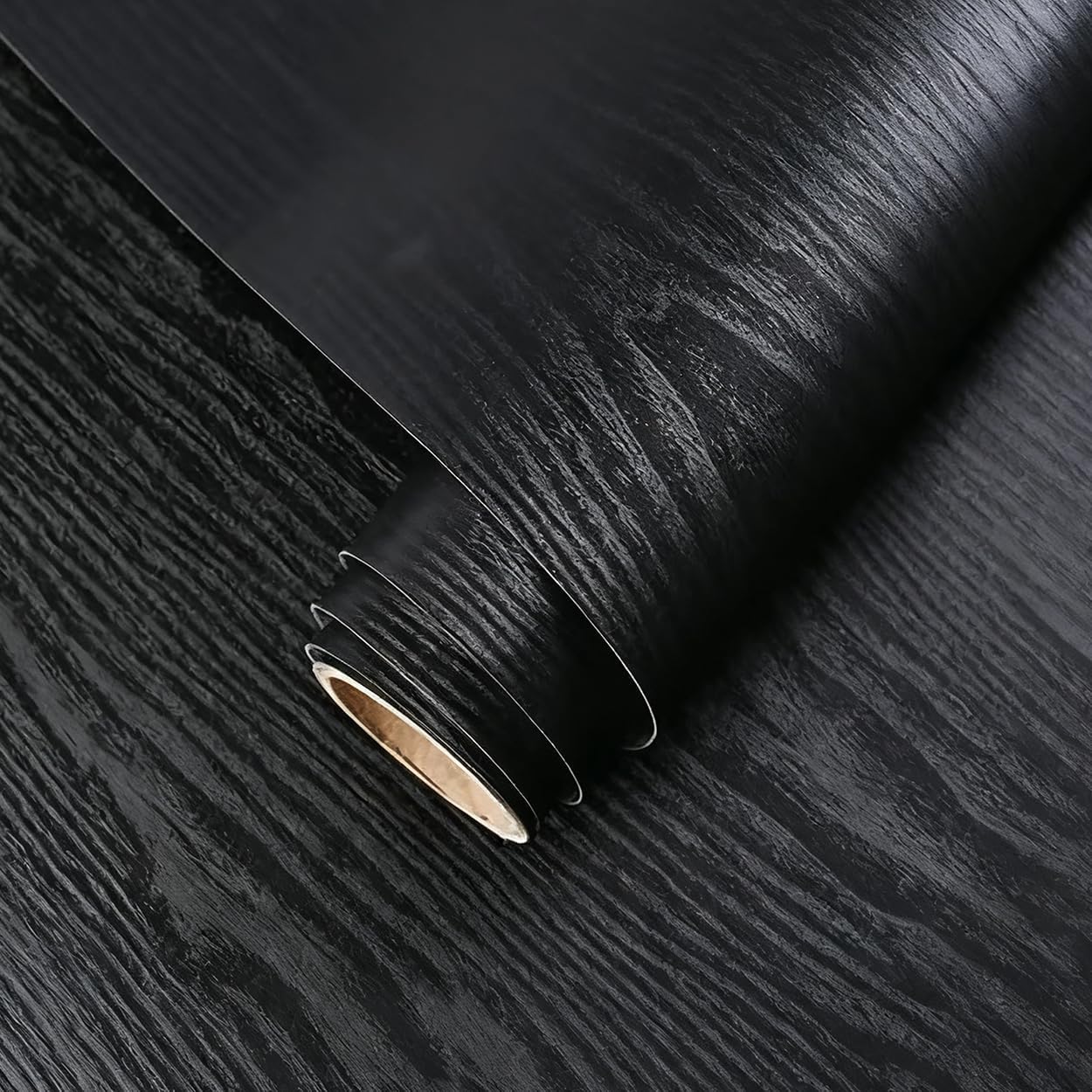 Yancorp 24"x120"Matte Black Wood Contact Paper Peel and Stick Wallpaper for Countertops Removable Wallpaper Cabinets Drawers Vinyl Wrap Self-Adhesive Kitchen (24"x120", Black Wood)