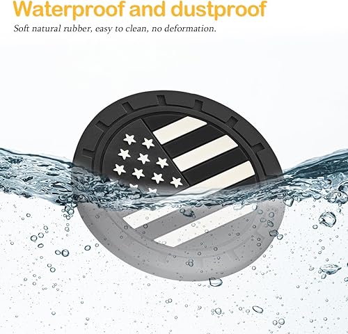 Miniatura 3 de Portavasos para automóvil, paquete de 4 posavasos con inserción de bandera estadounidense, 2.75 pulgadas, de cloruro de polivinilo antideslizante, a