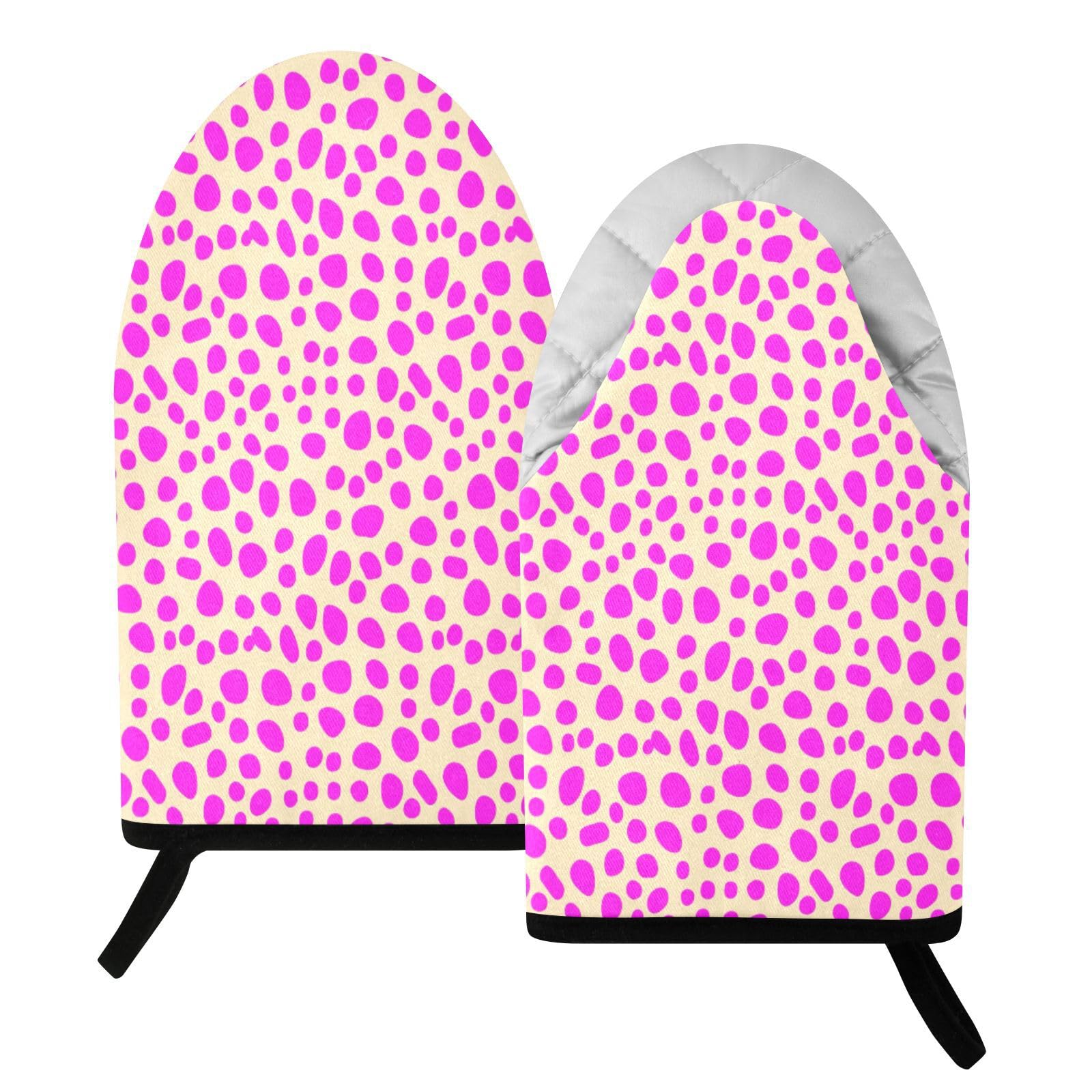 BURSTDDY Leopard Print Oven Mitt,Heat Resistant Kitchen Mitts for Cooking