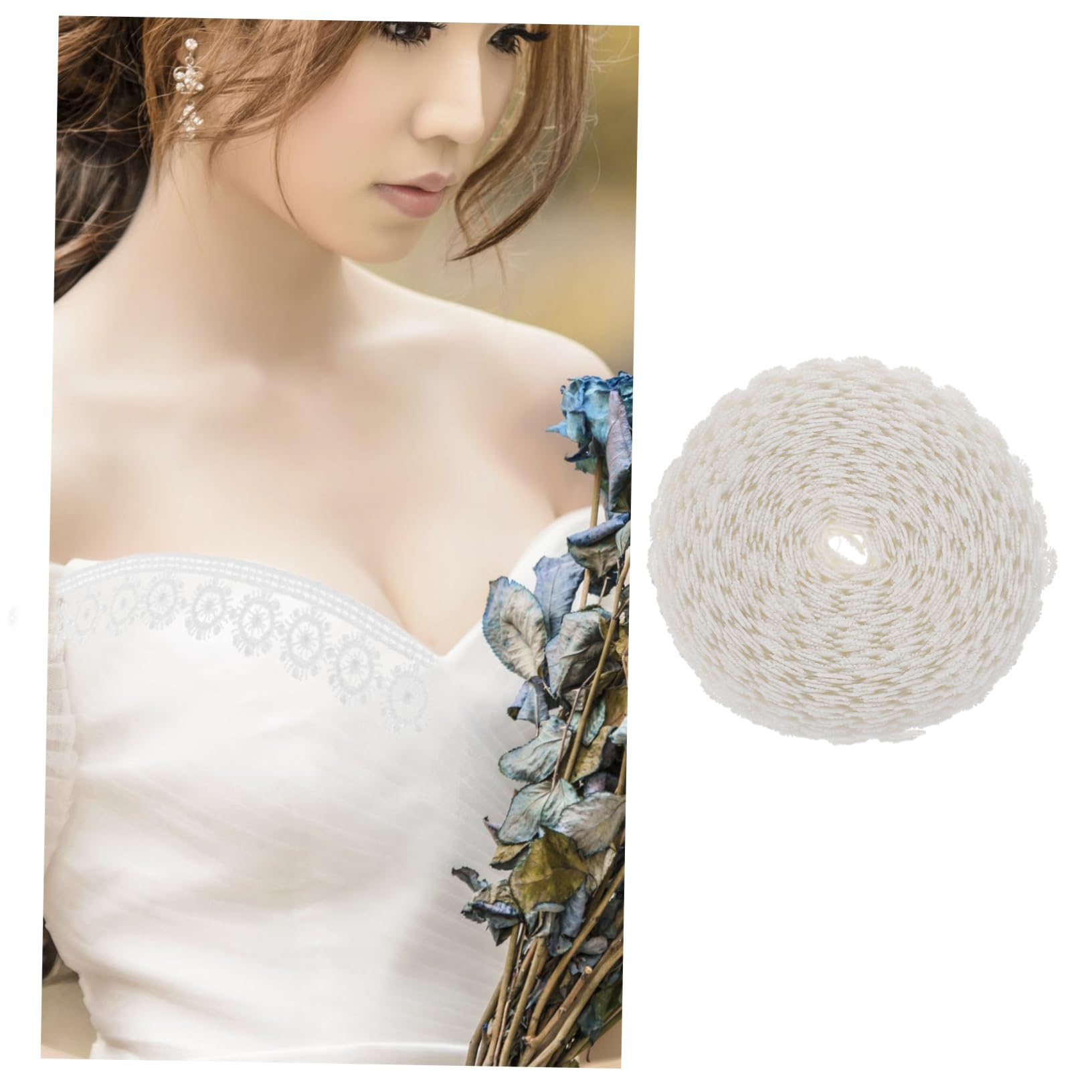 NUOBESTY 4rollos Cinta De Encaje Decorativa De Ribete De Encaje Bordado Para Manualidades y Costura Material Para Vestidos y Decoraciones De Boda Yardas