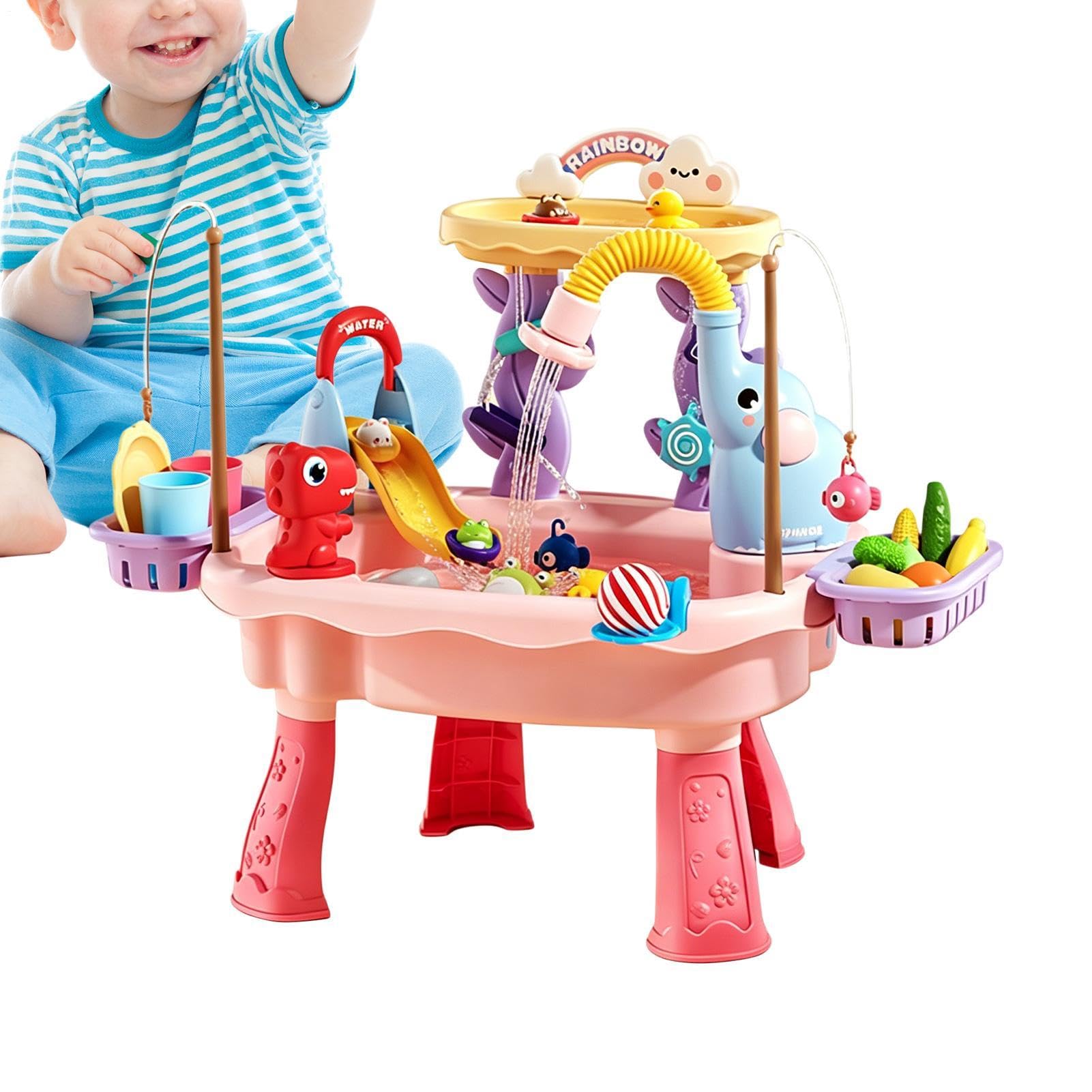 Tavolo Acquatico Design Elefante Giocattoli Estivi di Pesca | Tavolo per Giochi d'Acqua da Esterno Per Giardino Spiaggia Asilo Scuola Materna Patio Campeggio Interni Bambini, Bambine