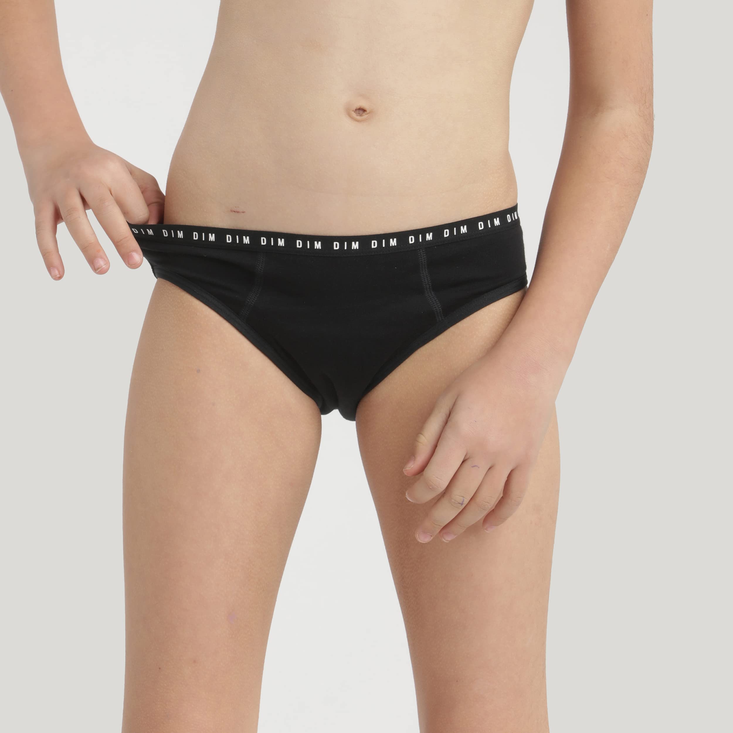 DIM Menstruationsslip für Mädchen x2 | Mittlerer Fluss | Bio-Baumwolle Ultra Saugfähig | Pubertätskomfort | Waschbar und wiederverwendbar.