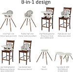 Maxi-Cosi Moa 8-in-1 High Chair, removable kitchen booster, converts to stool, table and chair, easy to clean, Horizon Sand