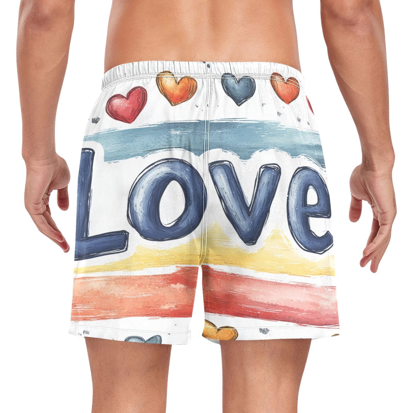 Yuiboo A Pride Month Background is WhiteMen Beach Shorts Mens 2In1 Running Shorts with Compression Liner Inseam Board Shorts Lightweight Multi