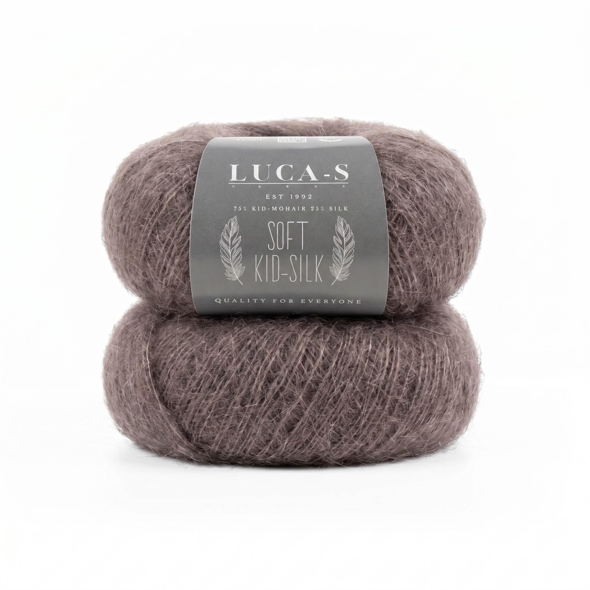 Set of 2 Soft Kid Mohair & Silk Yarn for Knitting & Crochet, 75% Mohair 25% Silk, 25g 210m, Lace-Weight Fluffy and Soft Wool for Knitting