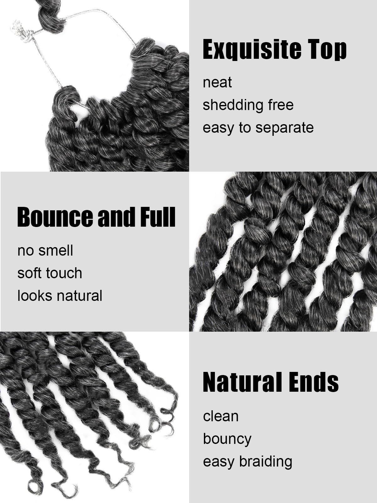 KAVSORAPI Pre-Twisted Passion Twist Crochet Hair, 8-Pack