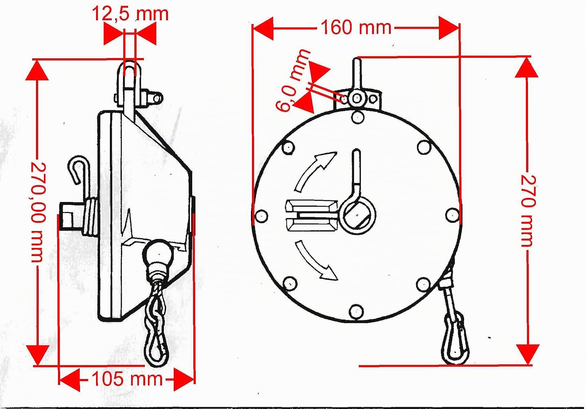 Bilanciatore BS2NY portata 5,0/10,0 kg cavo 2,10 mt nylon