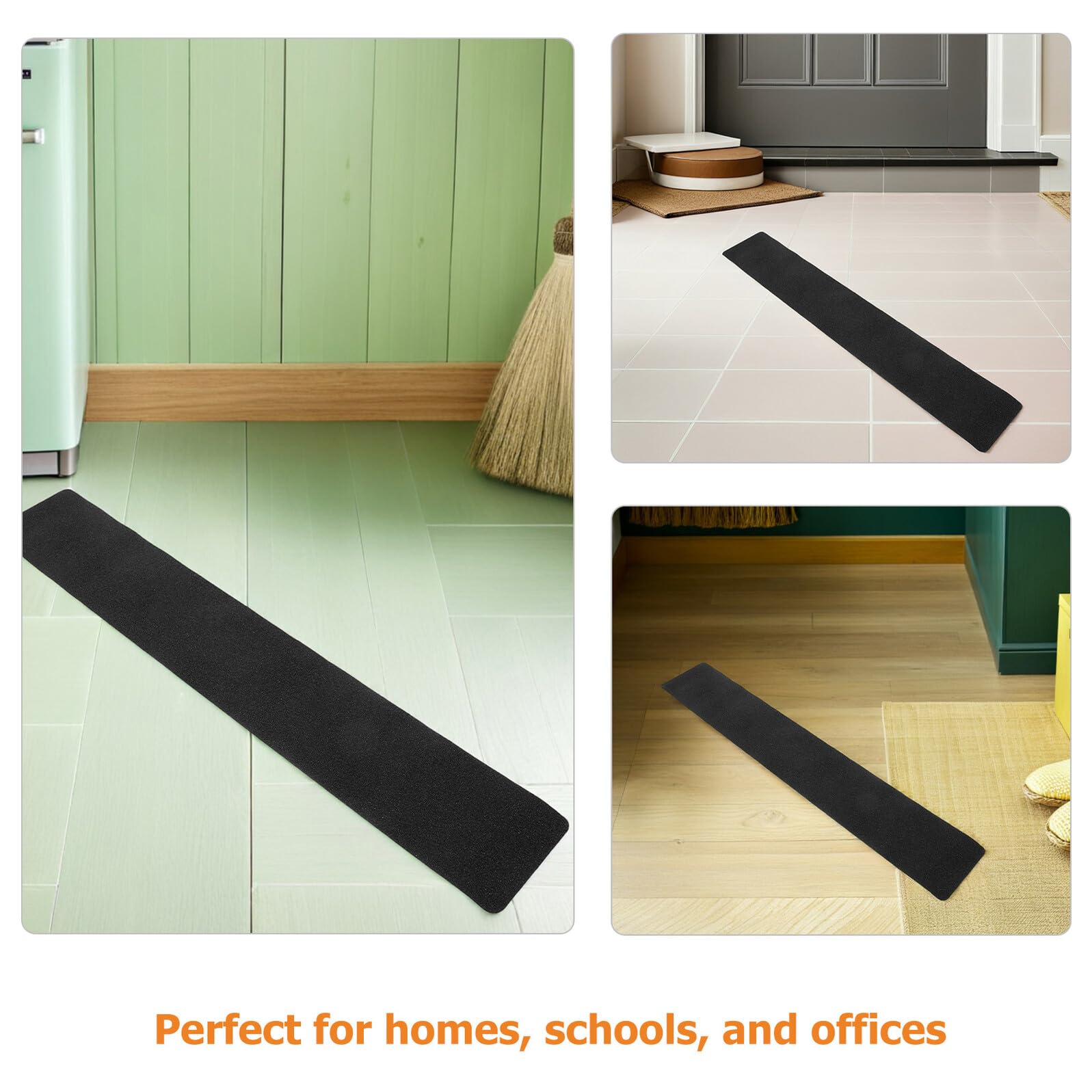 DOITOOL Cinta Antideslizante para Escaleras 10 Piezas Adhesivo Autoadhesivo de PVC Negro 20X76 CM Tiras Antideslizantes para Peldaños de Interior y Exterior Protección Segura para