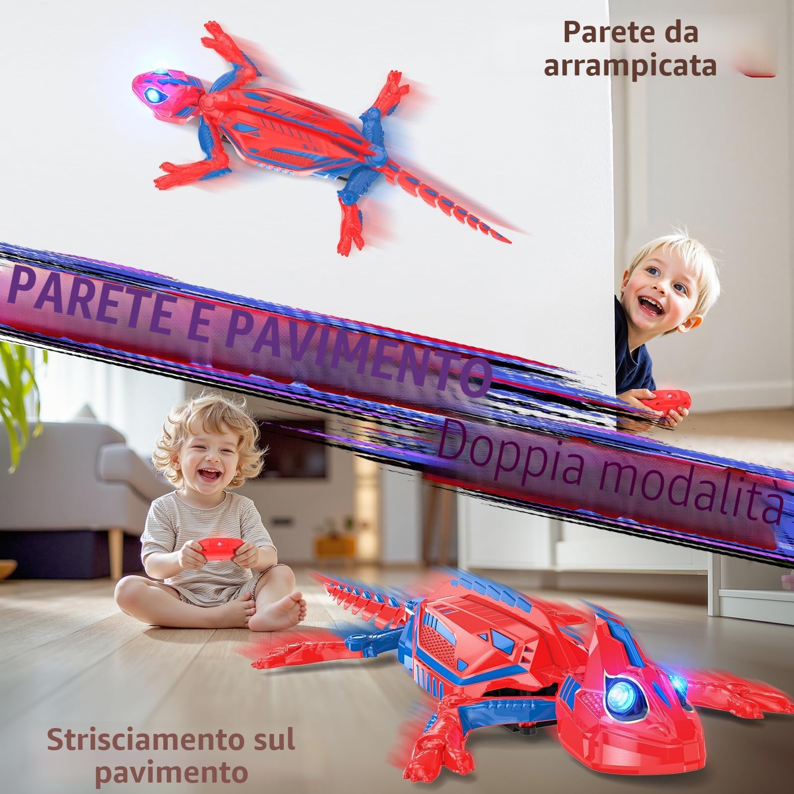 Mieryd Lucertola Telecomandata, Spider Geco Robot Radiocomandato Giochi Bambini 3 4 5 6 7 8 9 10 Anni Giocattolo Animali Che va Sui Muri Regalo Compleanno Pasqua Bimbi Ragazzi Ragazze Gioco Educativi