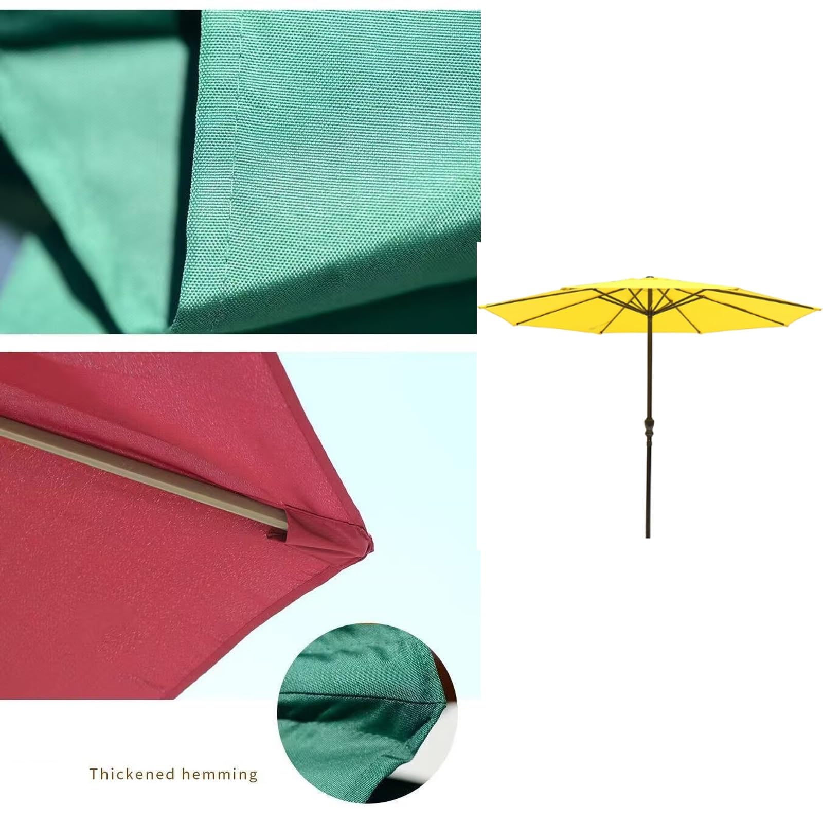Parasol ogrodowy na stół na zewnątrz, parasol słoneczny, duży na zewnątrz, korba i solidne żebra, trwały, lekki, do ogrodu, na podwórko, przy basenie
