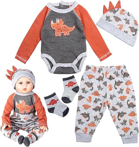 Reborn Baby Dolls Ropa Accesorios Traje para Niños, 22-24 pulgadas Reborn Ropa de Bebé Conjunto de 4 piezas