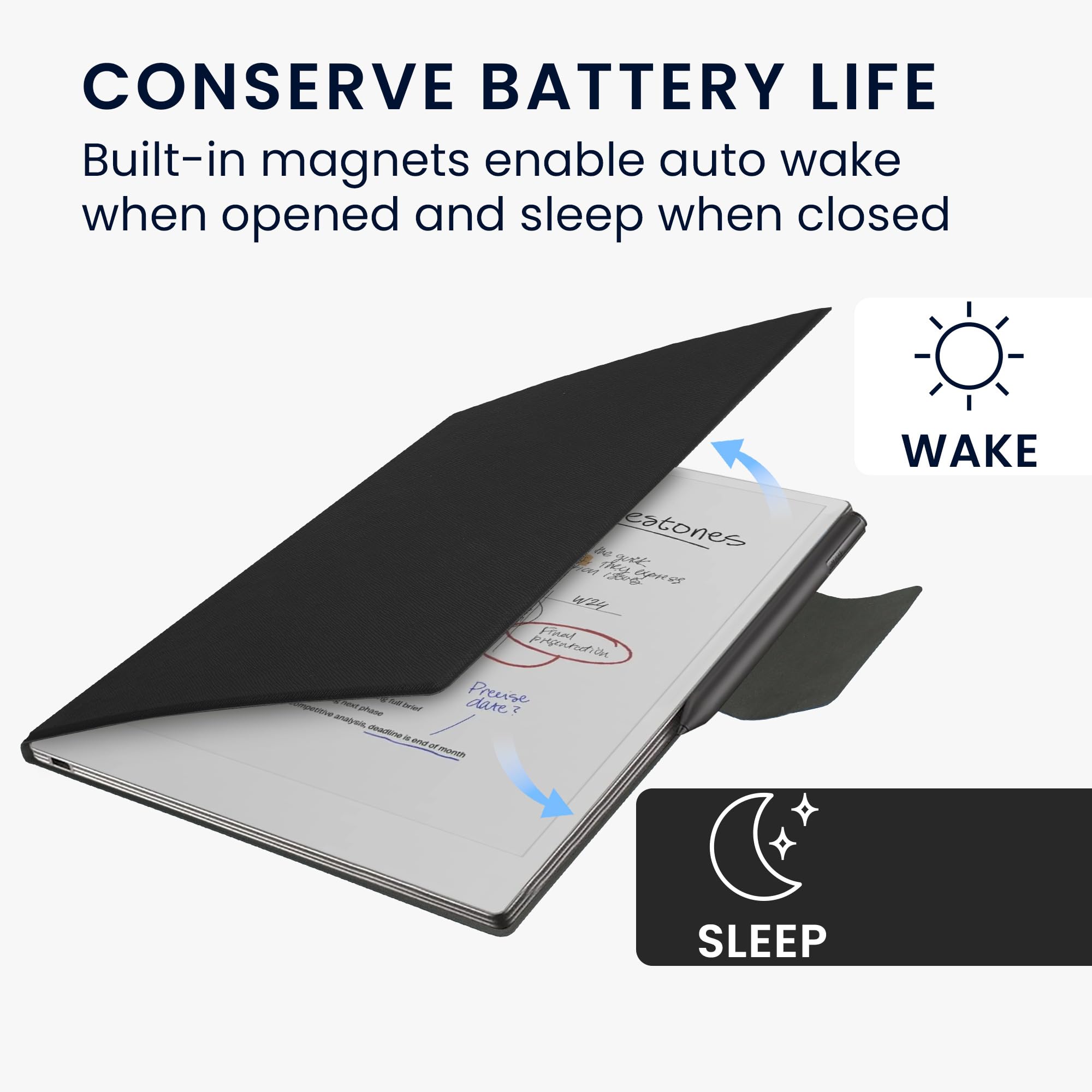 kwmobile Etui na tablet kompatybilne z Remarkable Paper Pro Cover - lekkie etui ze skóry PU z zamknięciem magnetycznym - czarne