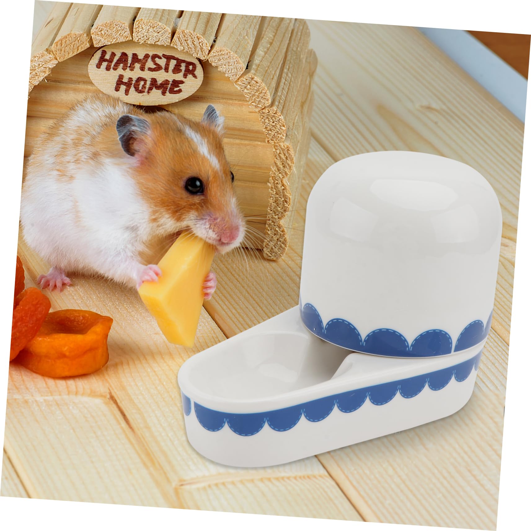Hemobllo Abreuvoir Lapin en Céramique Étanche Bleu, Bol d'eau pour Petits Animaux, Accessoire Intérieur pour Lapins et Rongeurs