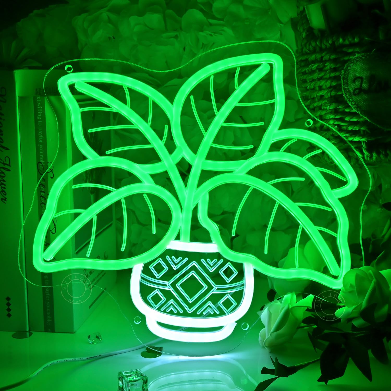 SYLHOME LED-Neonlicht-Schild, Pflanzen, Schlafzimmer, Büro, Gewächshaus