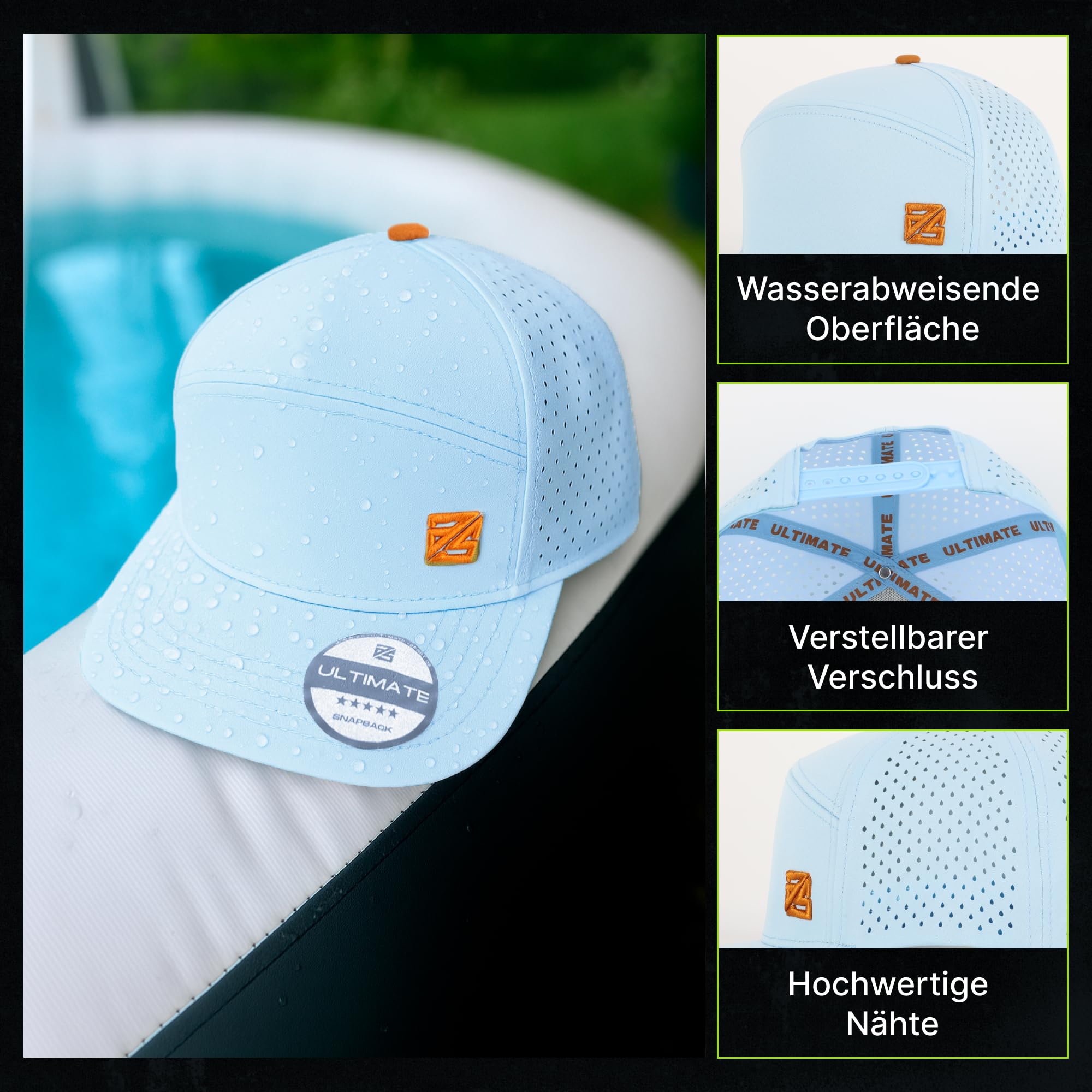 Snapback Cappellino da uomo e da donna, impermeabile, per uomini e donne, misura regolabile