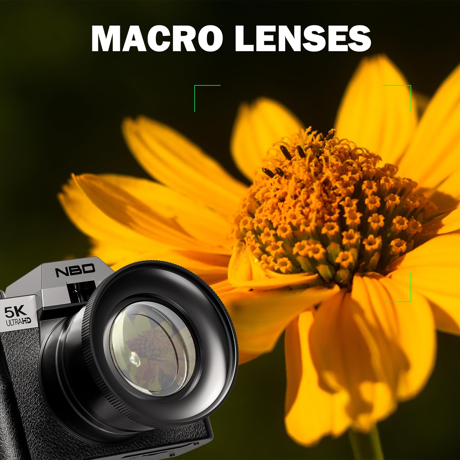 NBD 5K Digital Cameras for Photography - 16X Zoom Travel Camera with 180° Flip Screen, 64MP Vlogging Cameras Fotograficas for YouTube, Auto Focus, Macro Lens, 2 Batteries & 64GB TF Card（Black）