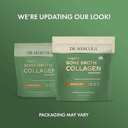 Miniatura 3 de Dr. Mercola Caldo de hueso orgánico en polvo de colágeno - Apoya la salud ósea y el crecimiento muscular - USDA orgánico, sin OMG, sin gluten y sin