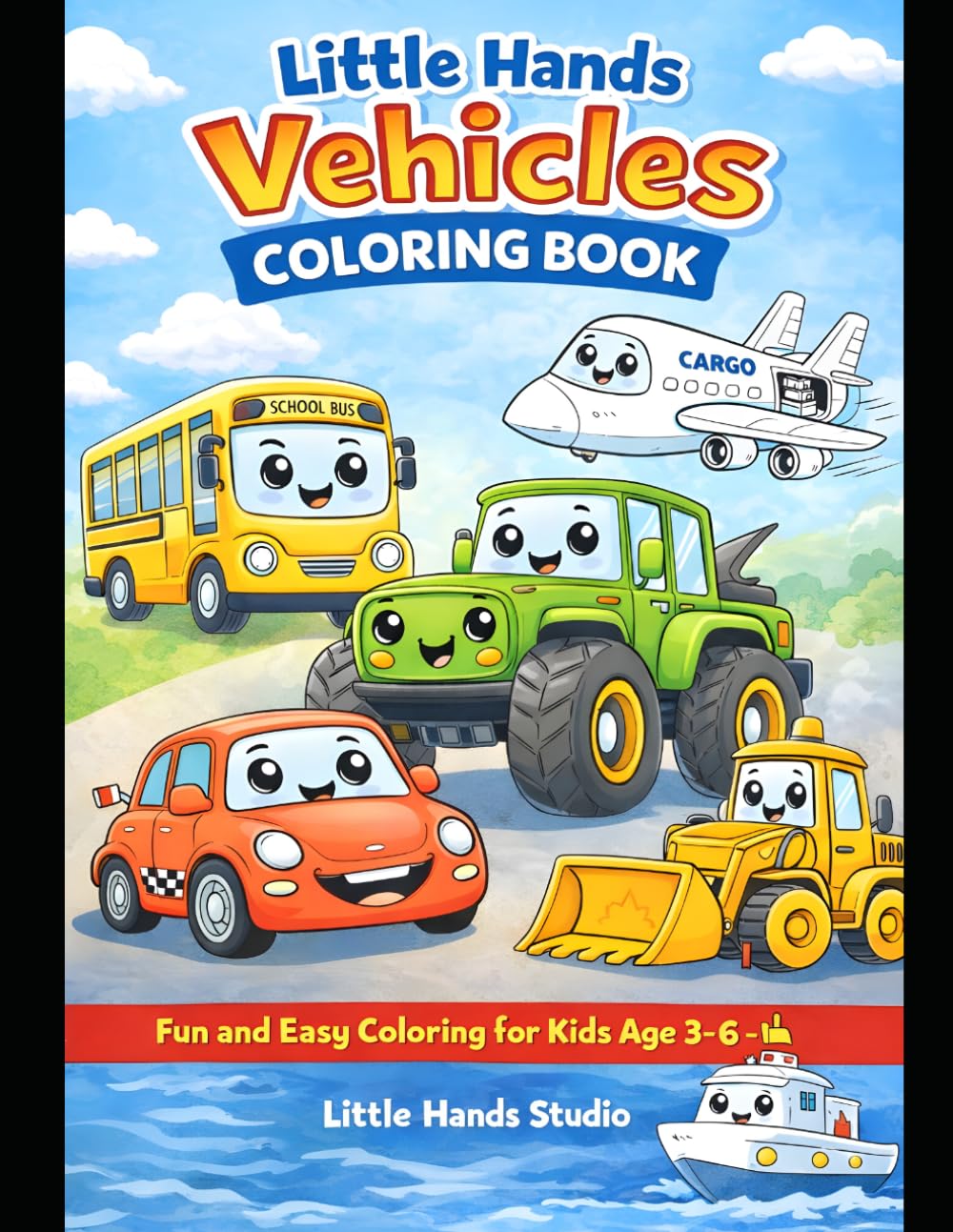 Little Hands Vehicles Coloring Book: Fun and Easy Coloring for Kids Age 3-6