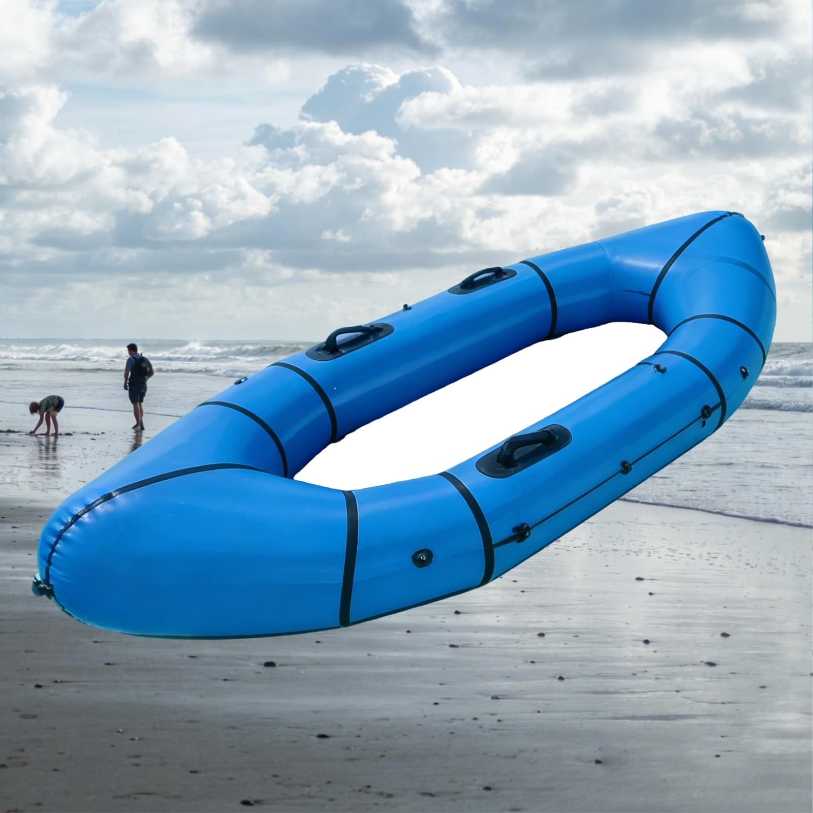 Bateau Gonflable Adulte - Kayak Pêche 2 Places, Barque Gonflable en PVC Renforcé, pour Loisirs Et Pêche, Comprend Avirons, Pompe, Kit Réparation Et Sac De Transport