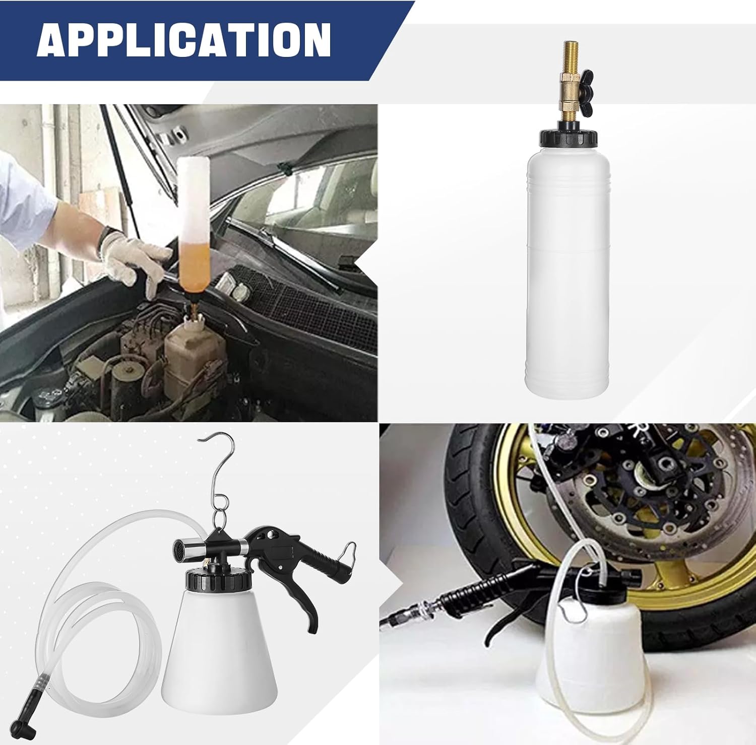 DASBET 24pcs Heavy Duty Disc Brake Caliper Tool & Pneumatic Brake Fluid Bleeder Tool